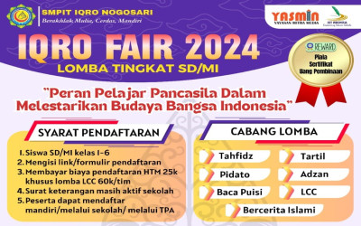 WORO-WORO: IQRO FAIR 2024, UPT PAUD DIKDAS dan LS KECAMATAN NOGOSARI KOLABORASI SMP ISLAM TERPADU IQRO NOGOSARI